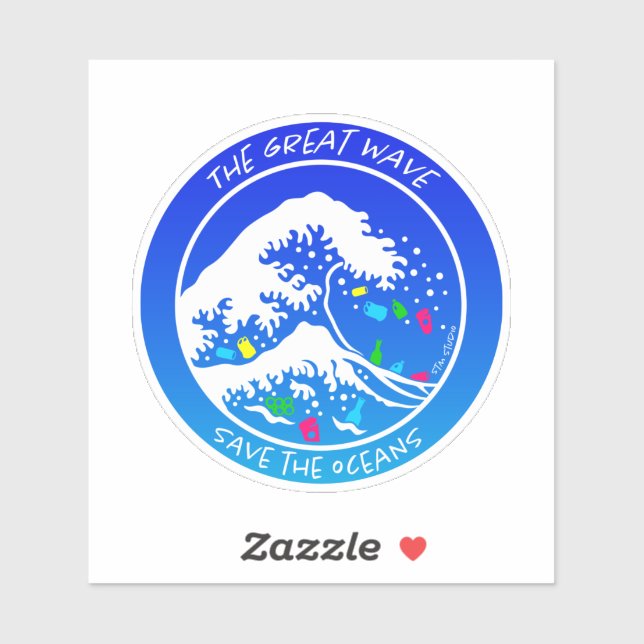 "Save the Oceans" Laptop Sticker (Blue) (Sheet)
