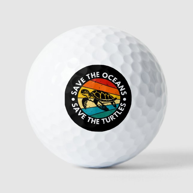 Save The Oceans Save The Turtles Golf Balls (Front)