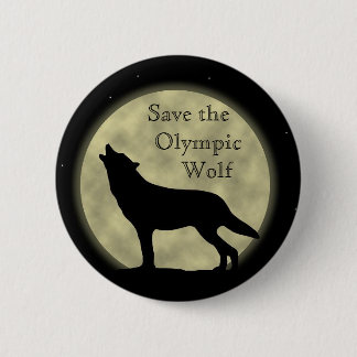 Save the Olympic Wolf Pinback Button