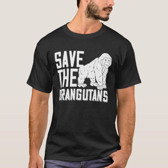 Save the Orangutans   Baby Monkey Island T-Shirt (Front)