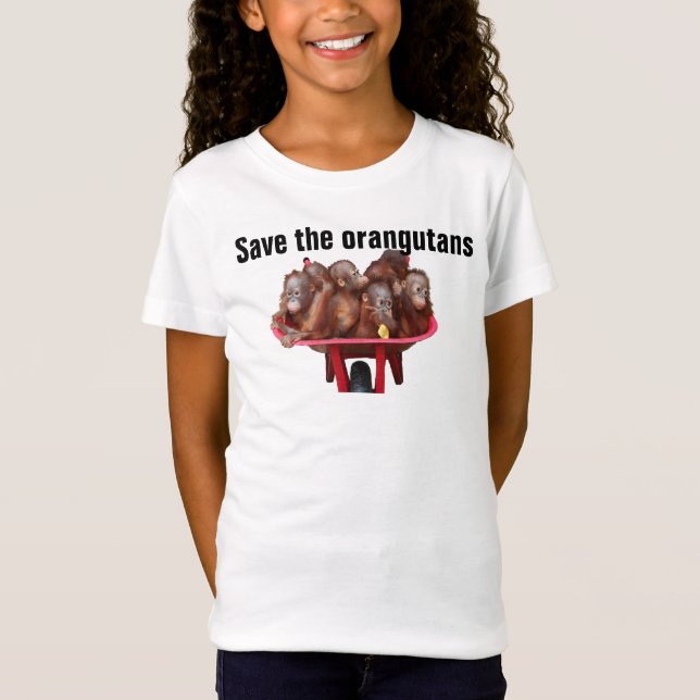 Save the Orangutans Endangered Animals T-Shirt (Front)