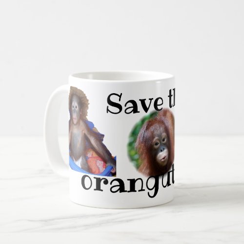 Save the Orangutans Endangered Wildlife Coffee Mug