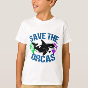 Save the Orcas Cute Ocean Animal Kids T-Shirt
