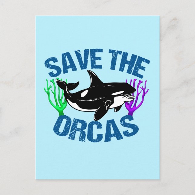 Save the Orcas Cute Postcard (Front)