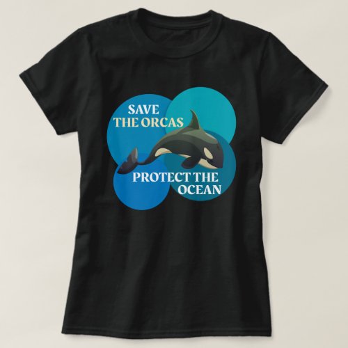 Save The Orcas Protect The Ocean Retro Whale Orca T_Shirt