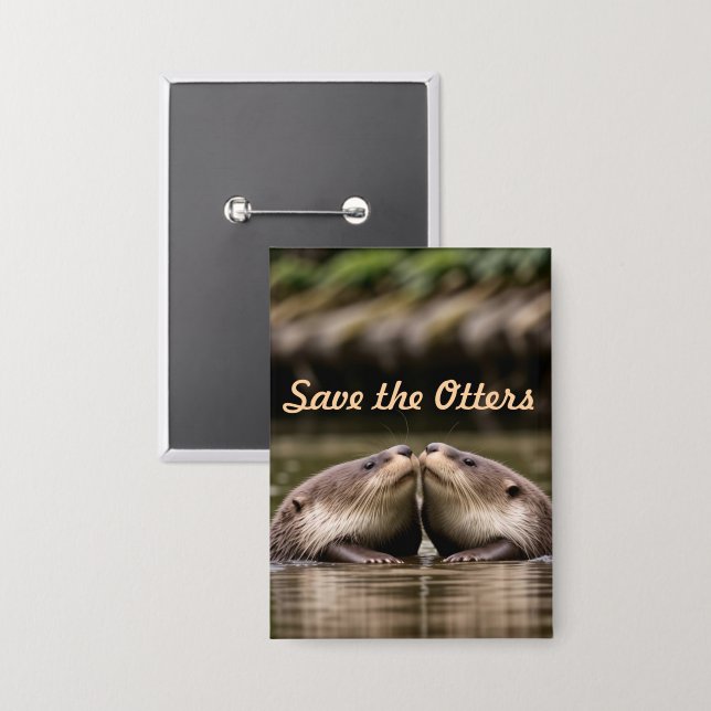 Save the Otters Button (Front/Back)