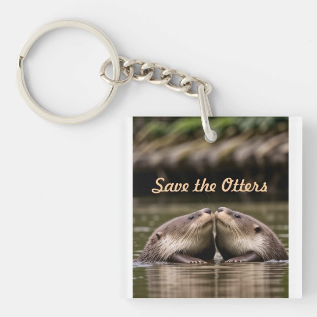 Save the Otters Keychain (Front)