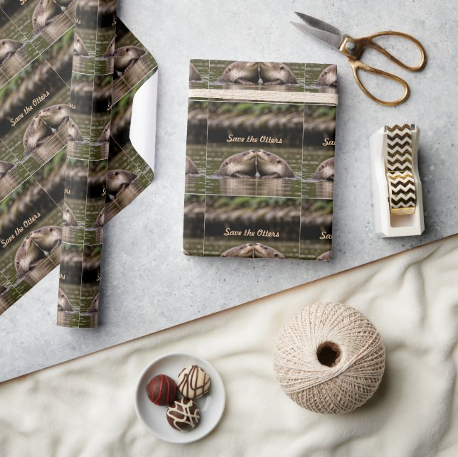 Save the Otters Wrapping Paper (Crafts)