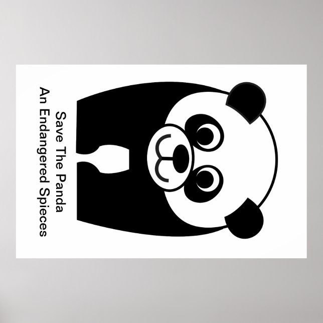 Save the Panda - an Endangered Species Poster (Front)