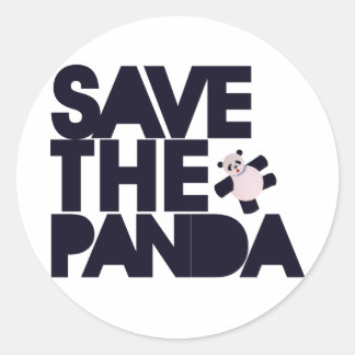 Save the Panda Bear Classic Round Sticker