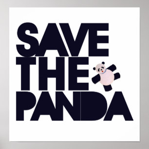 Save the Panda Bear Poster