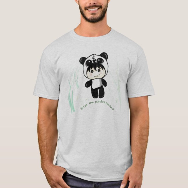 Save the Pandas please? T-Shirt (Front)