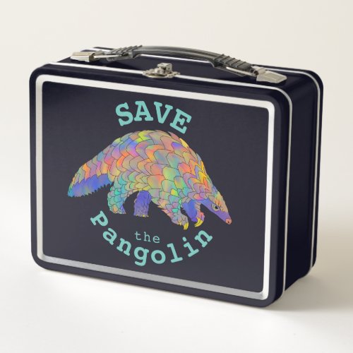 Save the Pangolin Endangered Animal Kids Metal Lunch Box