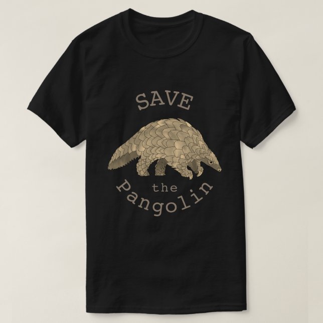 Save the Pangolin Endangered Species Animal Art T-Shirt (Design Front)