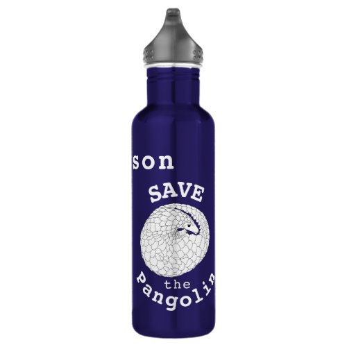 Save the Pangolin Endangered Species Animal Name 7 Stainless Steel Water Bottle