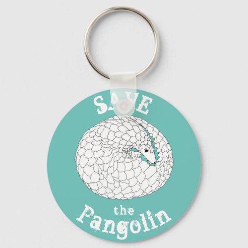Save the Pangolin Endangered Species Monochrome Keychain