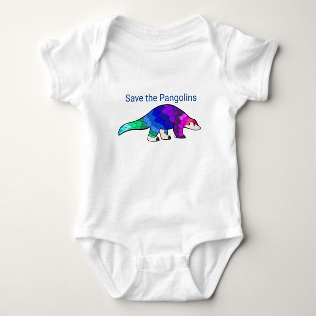 Save the Pangolins Baby Bodysuit (Front)