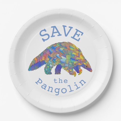 Save the Pangolins Endangered Animal Rights Art Paper Plates