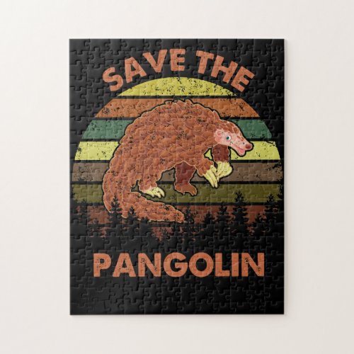 Save The Pangolins Funny Cute Animal Pangolin Gift Jigsaw Puzzle