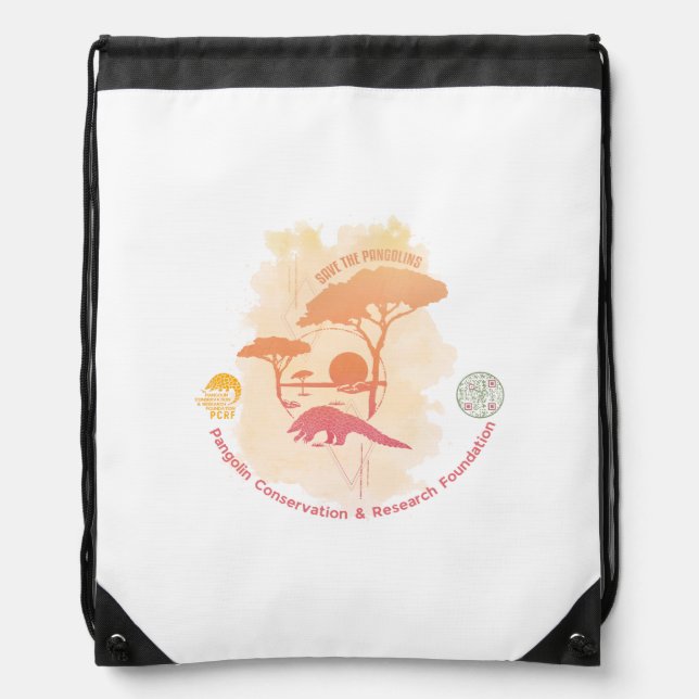 Save the Pangolins Limited Edition Drawstring Pack Bag (Front)
