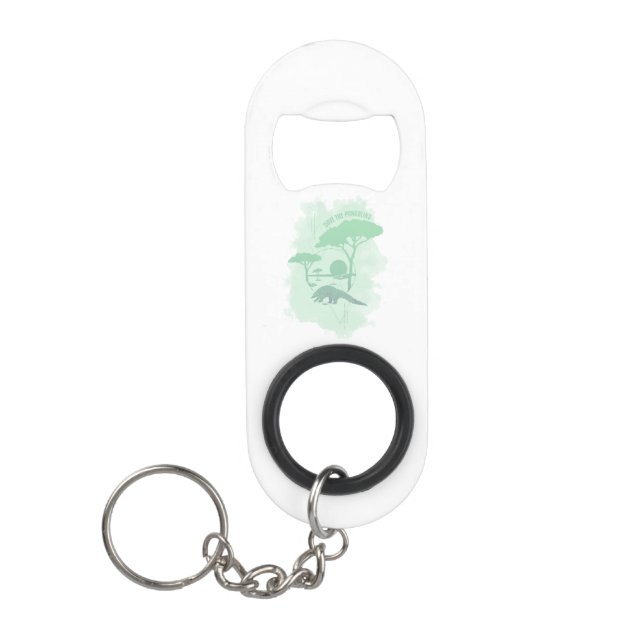 Save the Pangolins Limited Edition Grocery Bag Keychain Bottle Opener (Front)