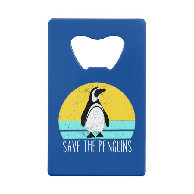 Save The Penguins Credit Card Bottle Opener (Front)