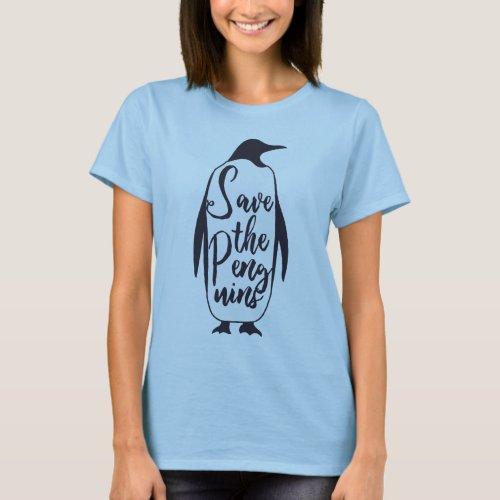 Save the Penguins Cute Penguin Lover Womens T_Shirt