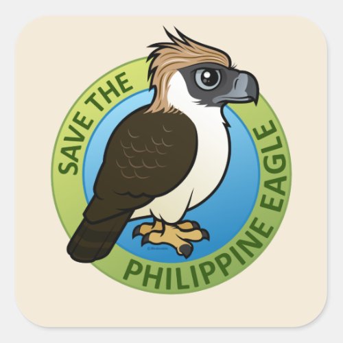 Save the Philippine Eagle Square Sticker