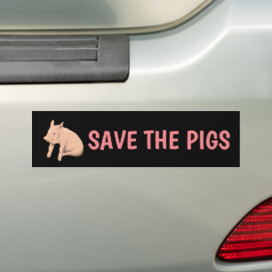 SAVE THE PIGS PIG BUMPER STICKERS