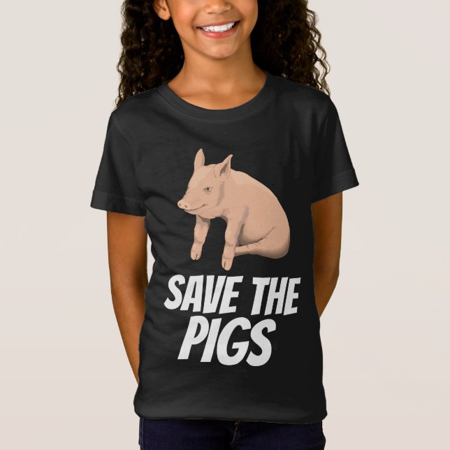 SAVE THE PIGS PIG T-SHIRTS kids TEES (Front)