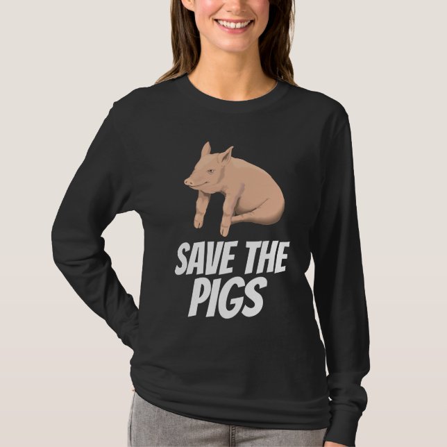SAVE THE PIGS PIG vegan T-SHIRTS TEES (Front)