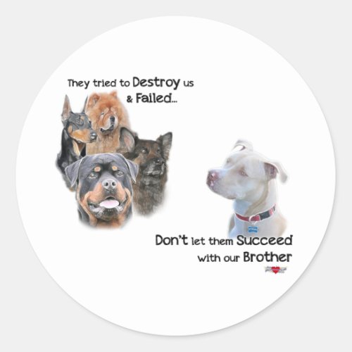 Save the Pitbull Classic Round Sticker