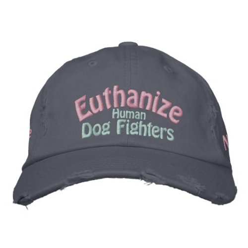 Save the Pitbull Euthanize the Human Dog Fighters Embroidered Baseball Hat