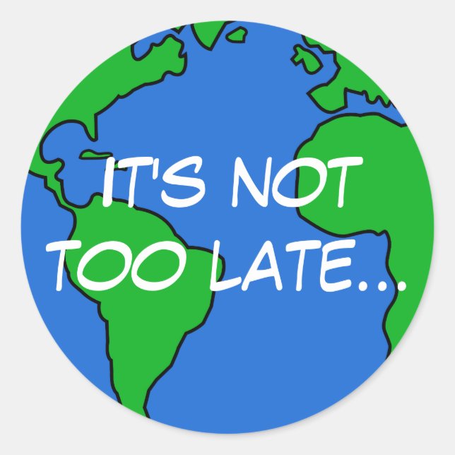 Save the planet classic round sticker (Front)