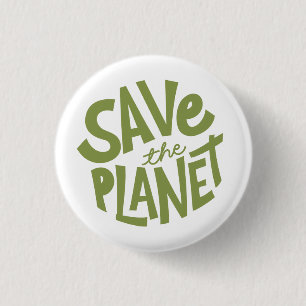 Save the Planet Design – Eco Friendly Earth  Button
