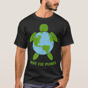 Save The Planet Earth Day Environment Turtle Recyc T-Shirt