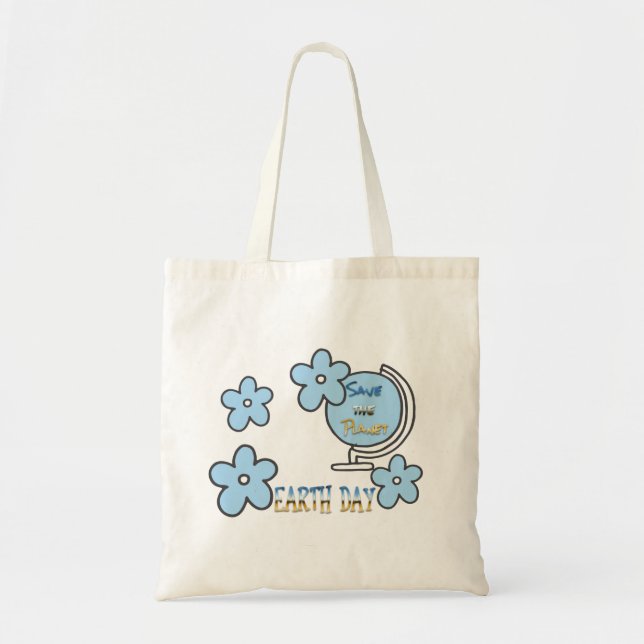 Save the Planet Earth Day Globe Tote Bag (Front)