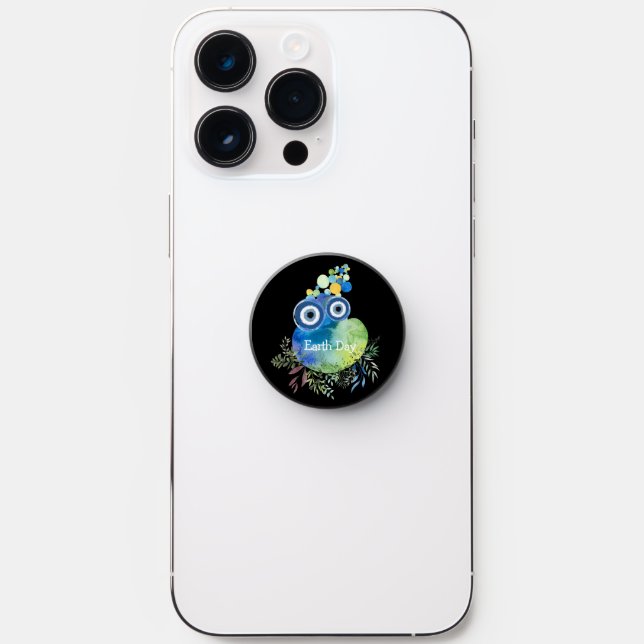 Save The Planet,  EarthDay Custom text PopSocket (Front)