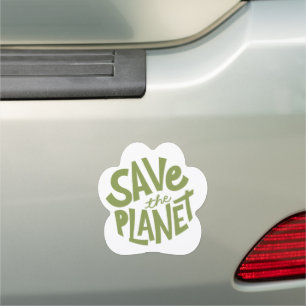 Save the Planet Eco Design Car Magnet