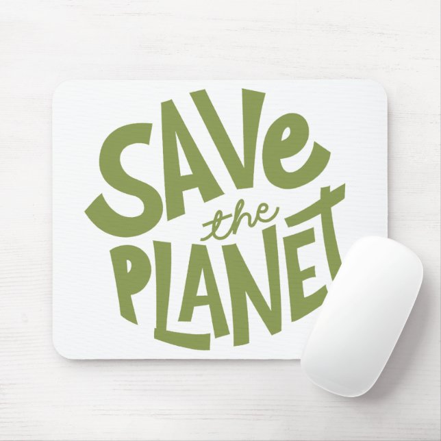 Save the Planet Eco Design Mouse Pad (With Mouse)