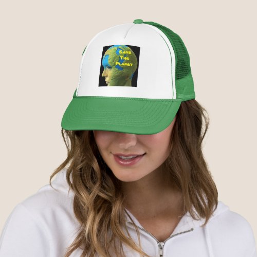 Save The Planet Face  Trucker Hat