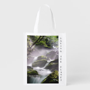 Save the Planet Fold and Snap Reusable Grocery Bag