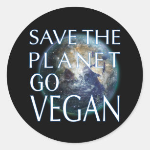 Save the Planet Go Vegan Everyday is Earth Day Classic Round Sticker