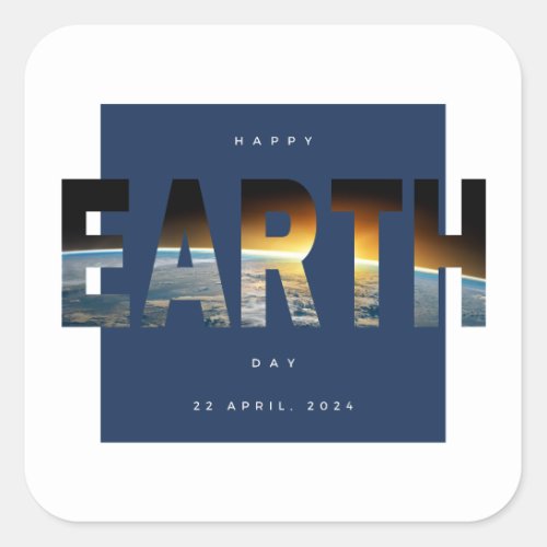 Save the Planet Go Vegan Everyday is Earth Day  Square Sticker
