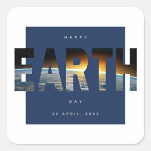 Save the Planet Go Vegan Everyday is Earth Day Square Sticker