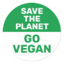 Save The Planet Go Vegan Protest Climate Change Classic Round Sticker