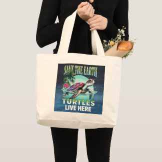 Save The Planet Large Tote Bag