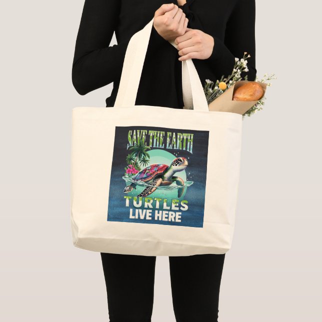 Save The Planet Large Tote Bag (Front (Product))