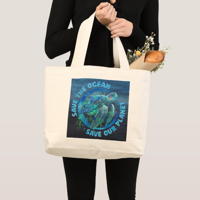 Save The Planet Large Tote Bag (Front (Product))