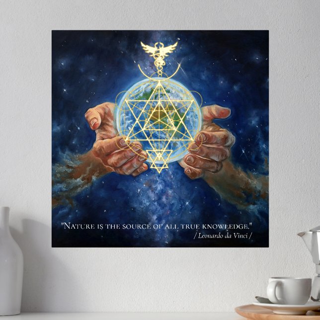 Save the planet Leonardo da Vinci quote fineart Foil Prints (In Situ (Counter 2))